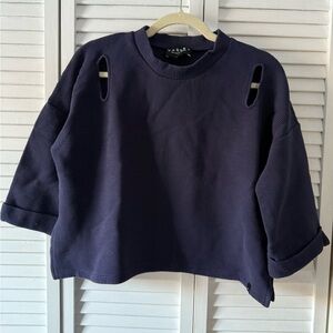 Varley navy cropped sweater